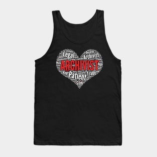 Archivist Heart Shape Word Cloud Design design Tank Top